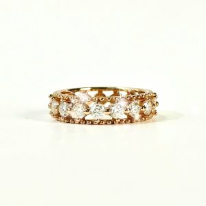 crystal bloom moissonites band s925 ring