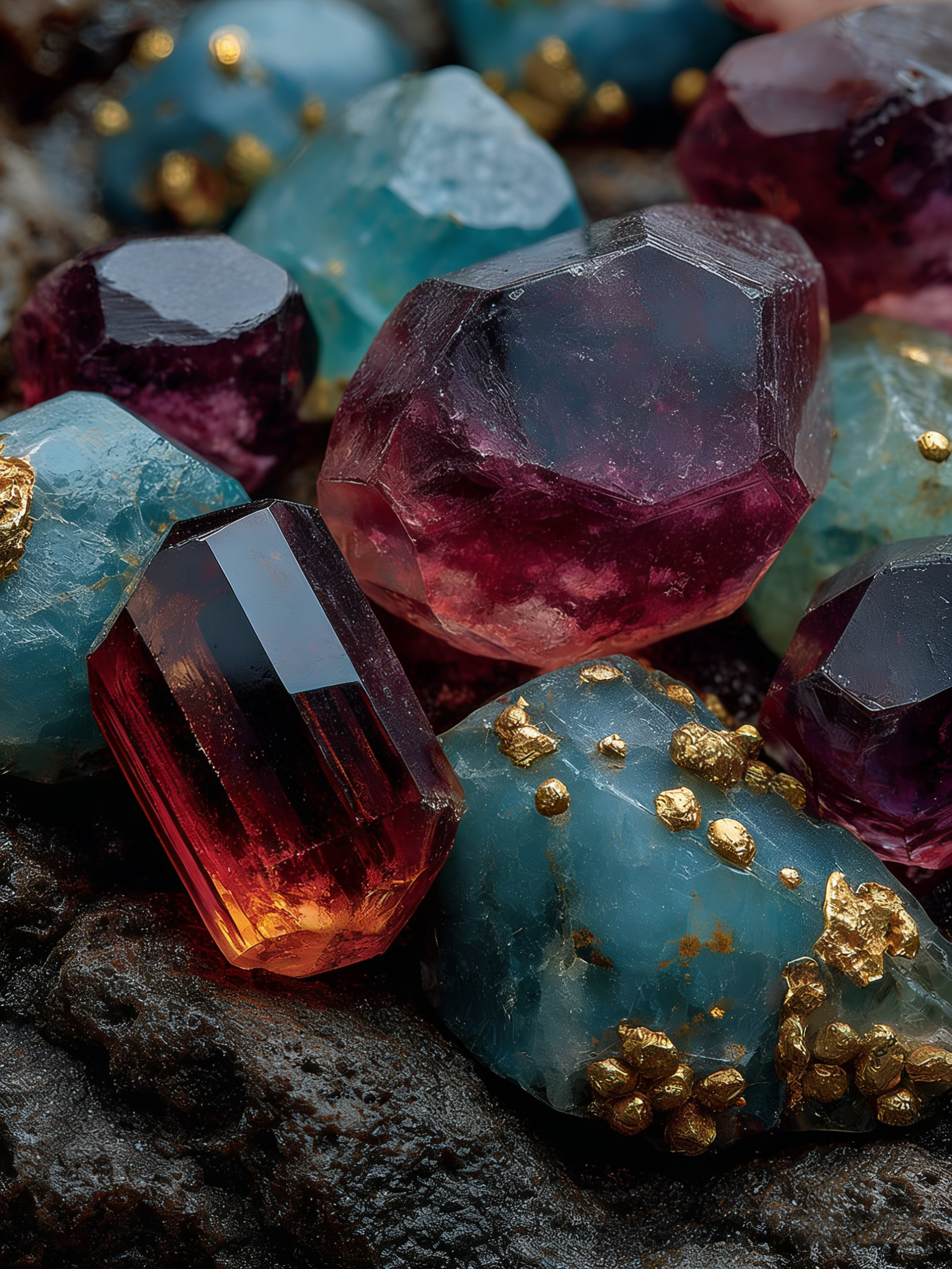 Collection of natural crystal stones for Crystal Bloom handcrafted jewelry