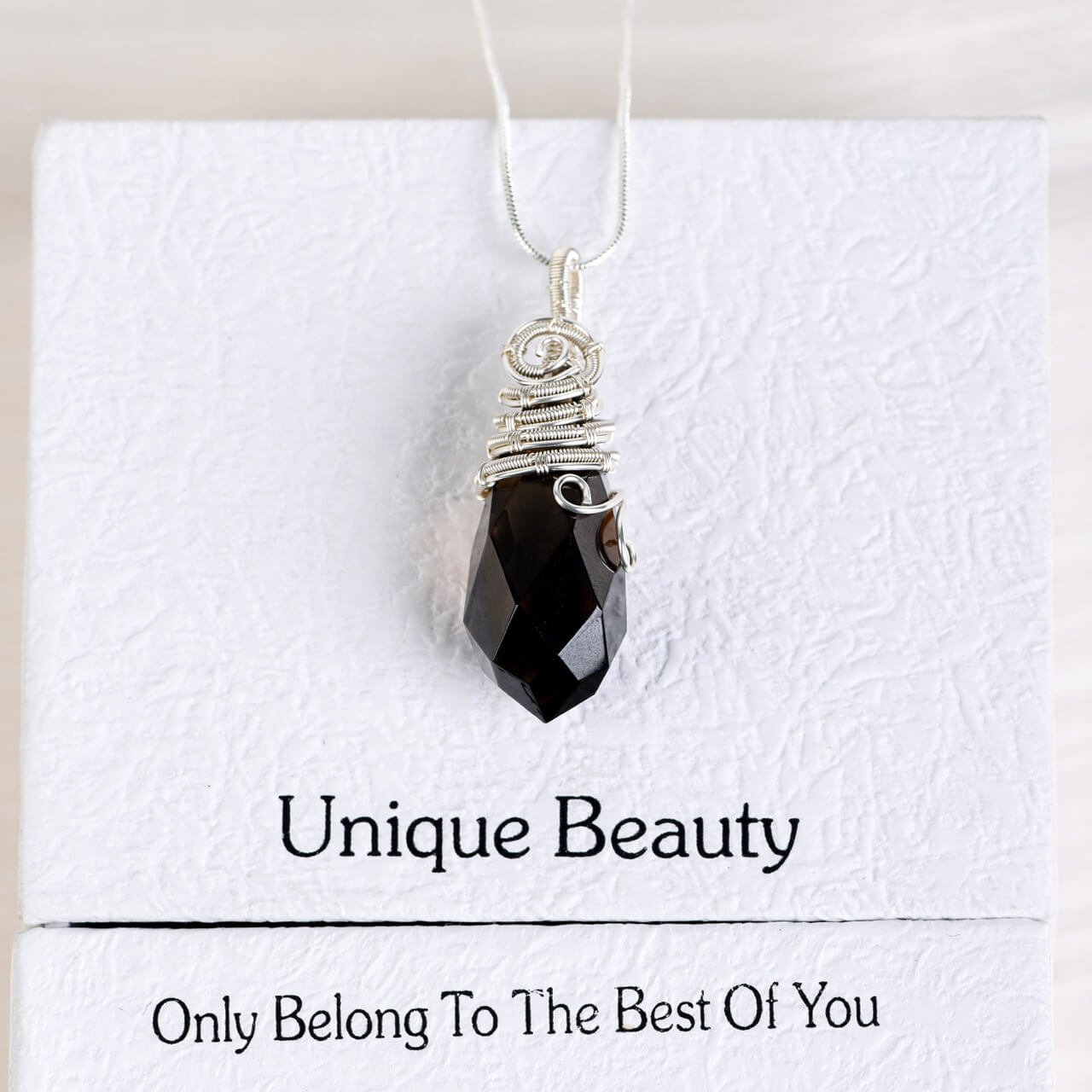 Handmade Wire Wrapped Faceted Crystal Point Pendant Necklace, Natural Healing Gemstone Dowsing Pendulum 2 Handmade Wire Wrapped Faceted Crystal Point Pendant Necklace, Natural Healing Gemstone Dowsing Pendulum - Image 2