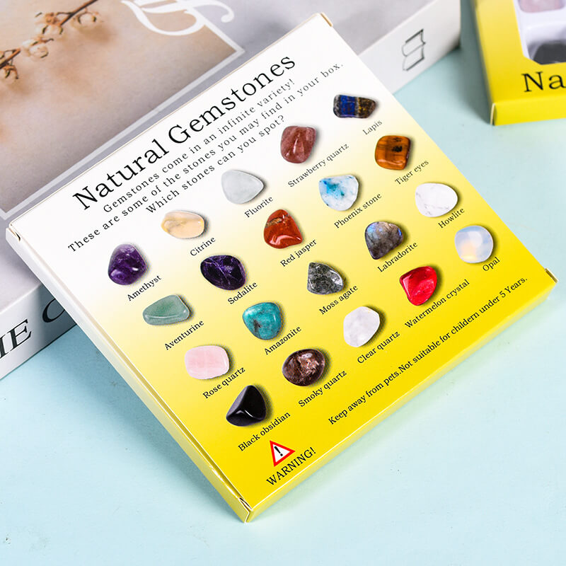 20PCS Natural Crystal & Mineral Specimen Kit, Tumbled Tectonic Stones Geology Science Education Collection 3 20PCS Natural Crystal & Mineral Specimen Kit, Tumbled Tectonic Stones Geology Science Education Collection - Image 3