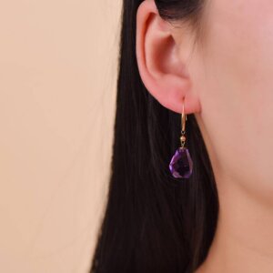 natural amethyst drop earrings